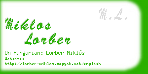 miklos lorber business card